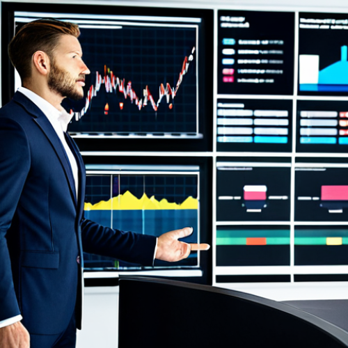 A professional event strategist, dressed in a modest business suit, standing confidently in a bright, modern event planning office. They are looking at a large digital screen displaying complex data analysis charts and innovative concept designs for an event. The office environment is clean and organized, with professional tools on a sleek desk. The pose is natural and focused, reflecting strategic thinking. High-resolution, professional photography, natural lighting, sharp focus, high quality. safe for work, appropriate content, fully clothed, professional, perfect anatomy, correct proportions, well-formed hands, proper finger count, natural body proportions, natural pose.