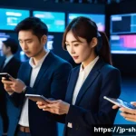 공연기획사에서의 팀워크 중요성 - A dynamic live event backstage scene in Japan, featuring a diverse team of young Japanese staff memb...